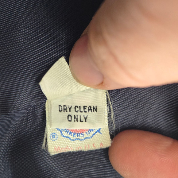 Vintage 70s Harve Benard Navy Wool Double Breasted Overcoat ILGWU Size Large - Picture 13 of 15